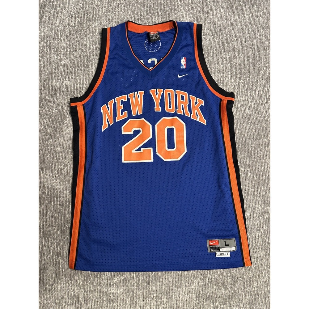 Nike New York Knicks Allan Houston #20 NBA Basketball Jersey Blue Men's L